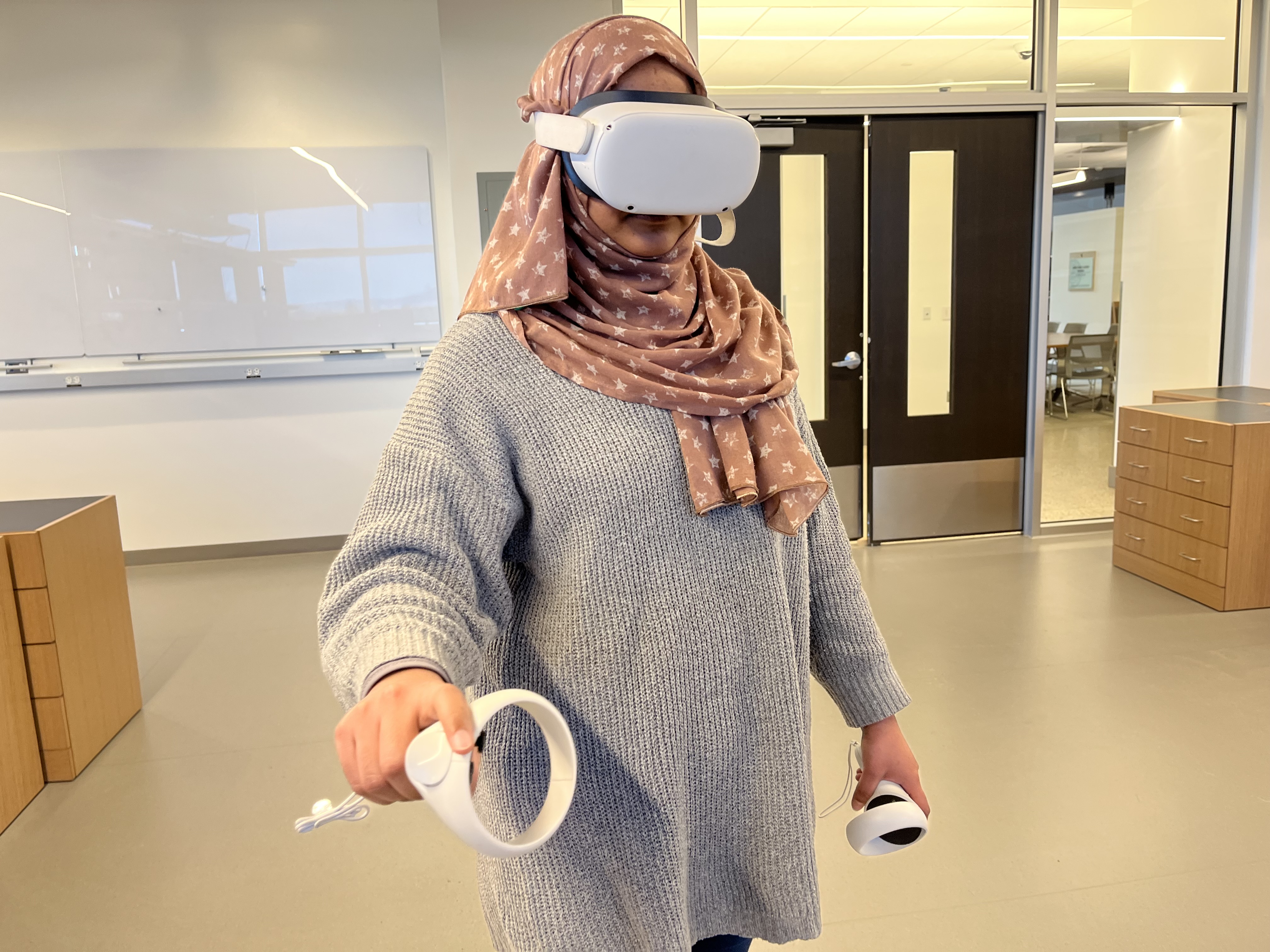 Participant opening a virtual Door